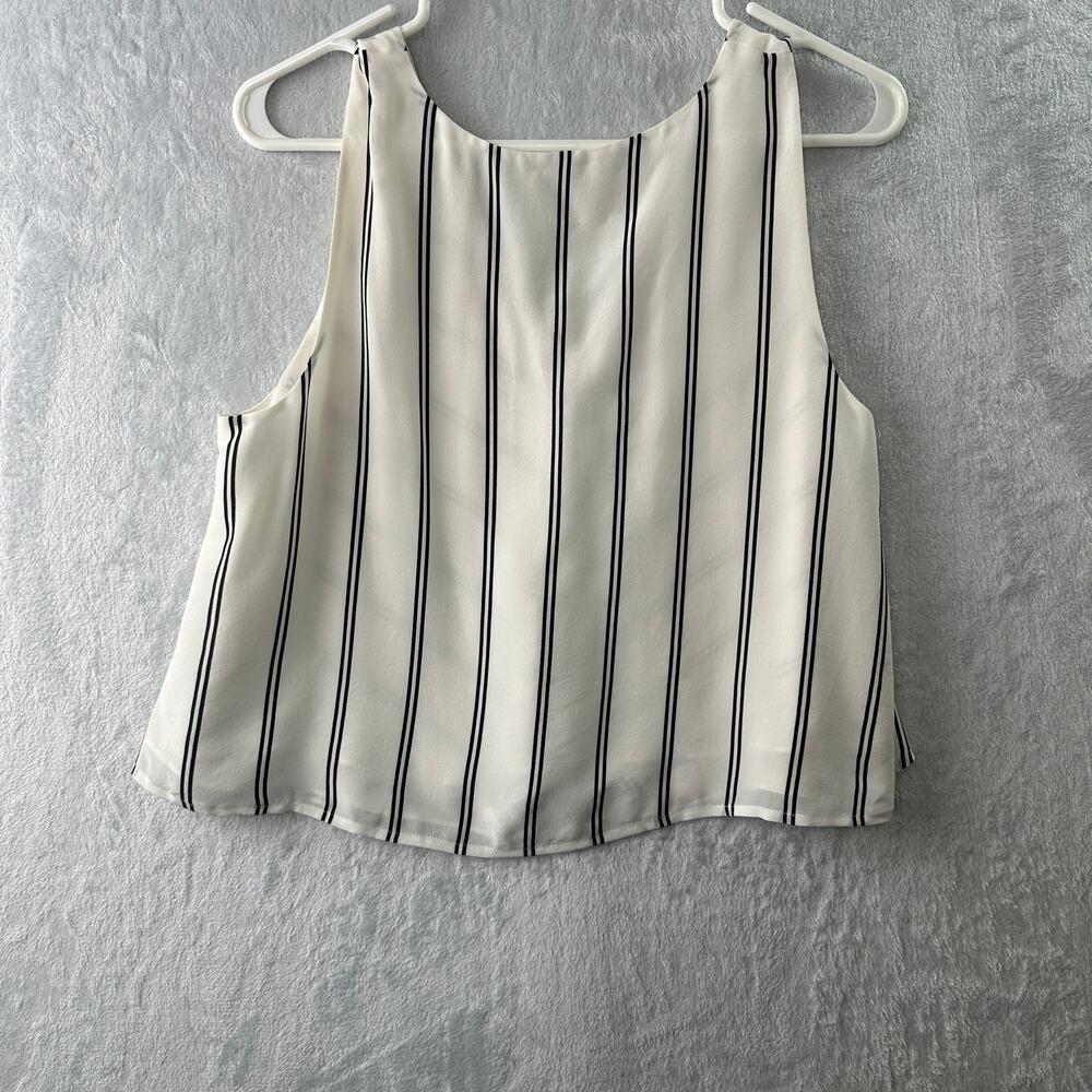 Club Monaco White Chevron Sleeveless Blouse – Size M - Picture 7 of 8
